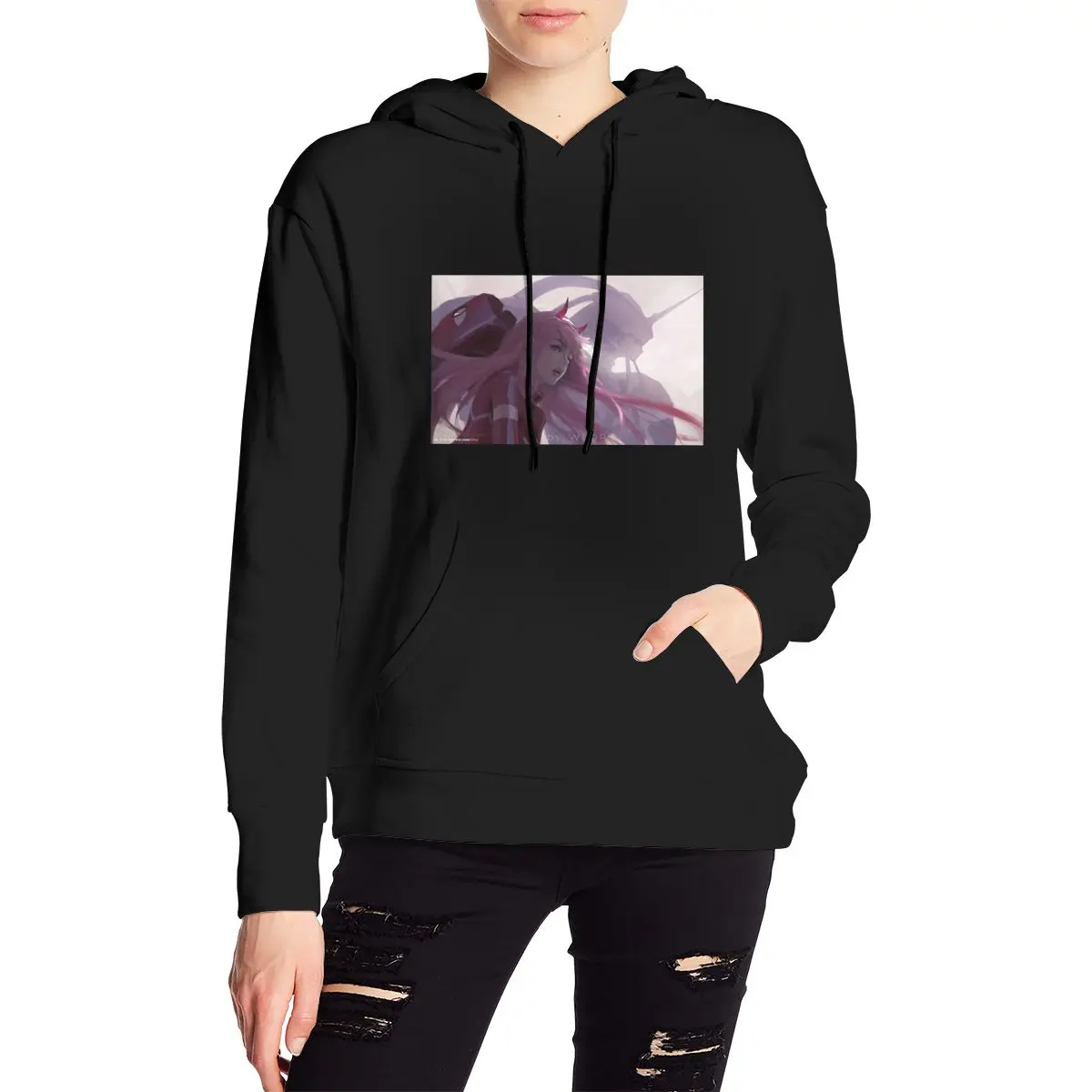 

Anime Cosplay Fashion Print sweater 90s Women Crop Top Ero Two Pink Girl 002 Goro Hiro hoodie Tops Streetwear