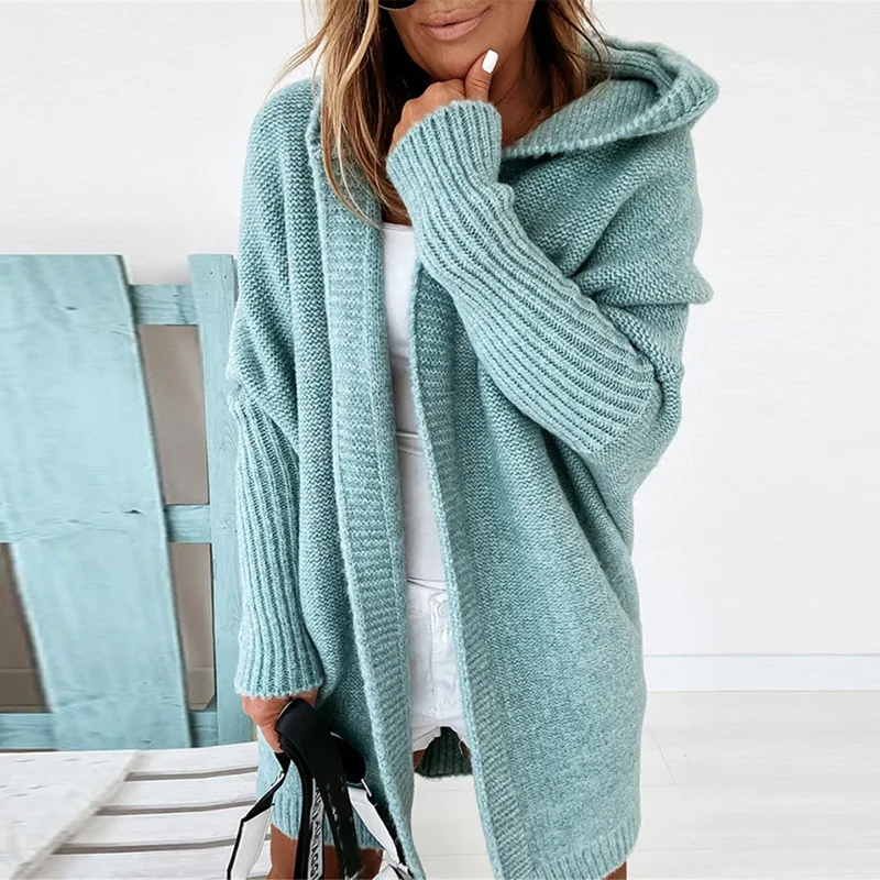 Новинка 2021 Женский вязаный кардиган свитер с воротником крылышком