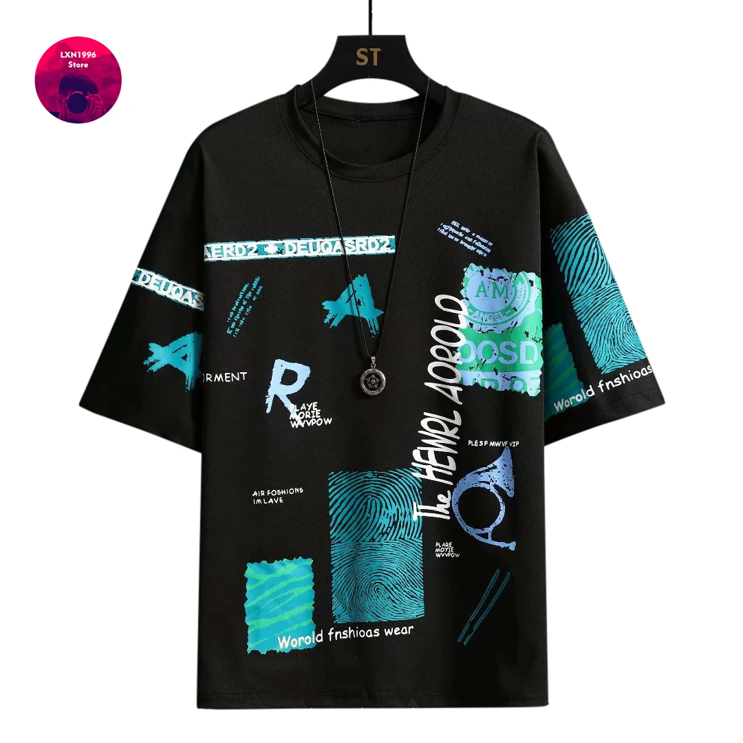 

Футболка мужская с графическим принтом, короткий рукав, винтажный Модный брендовый Топ, Японская уличная одежда, черный цвет, лето 2021