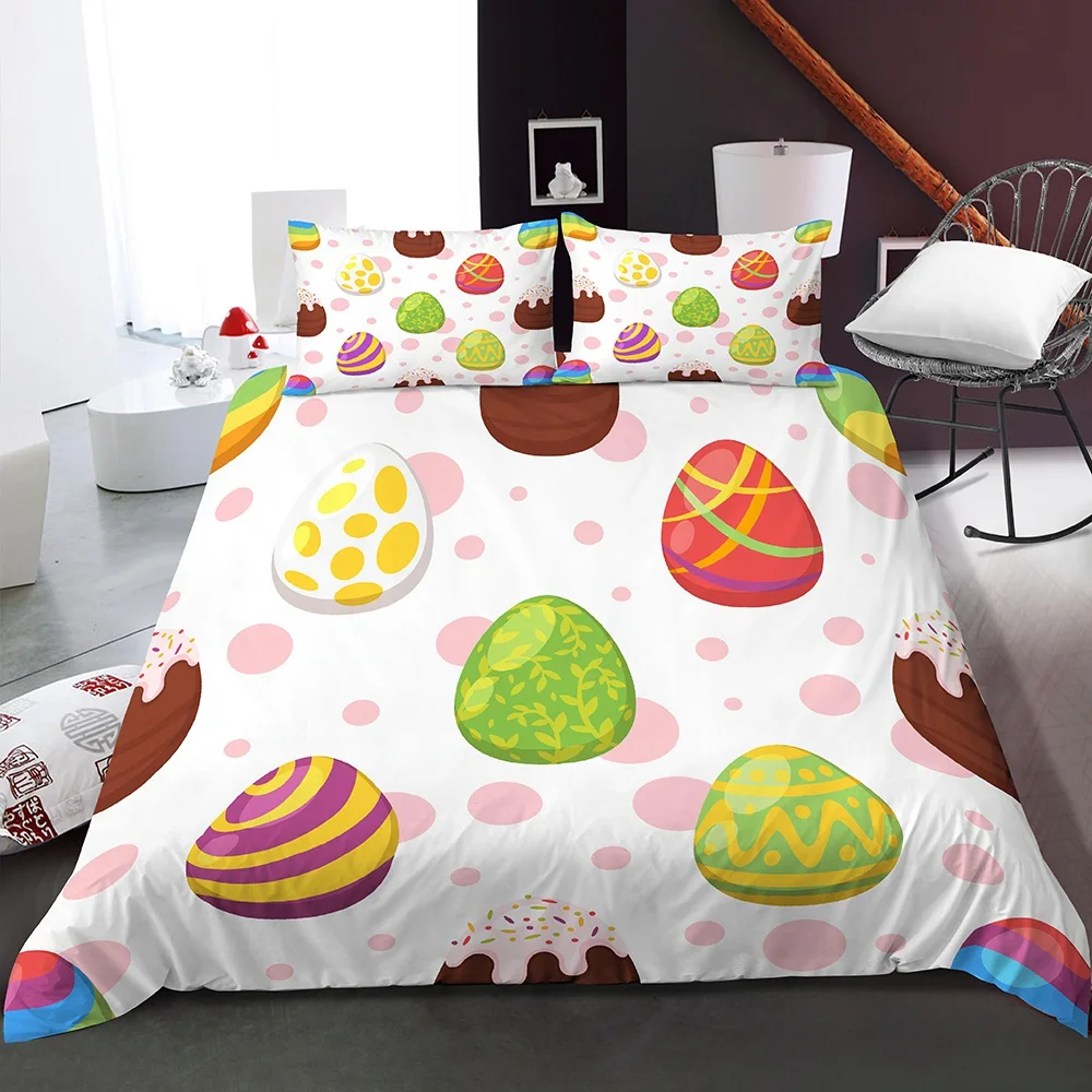

Модное постельное белье с милыми мультяшными яйцами динозавра, пододеяльник европейского размера, двуспальный/полноразмерный/Королевский...