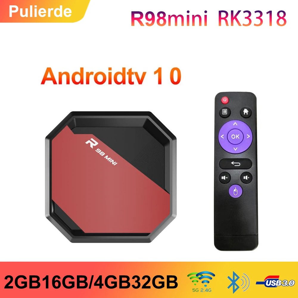 Pulierde R98mini приставка для ТВ android10 RK3318 2 Гб ram 4 оперативной памяти 16 встроенной ПЗУ 32