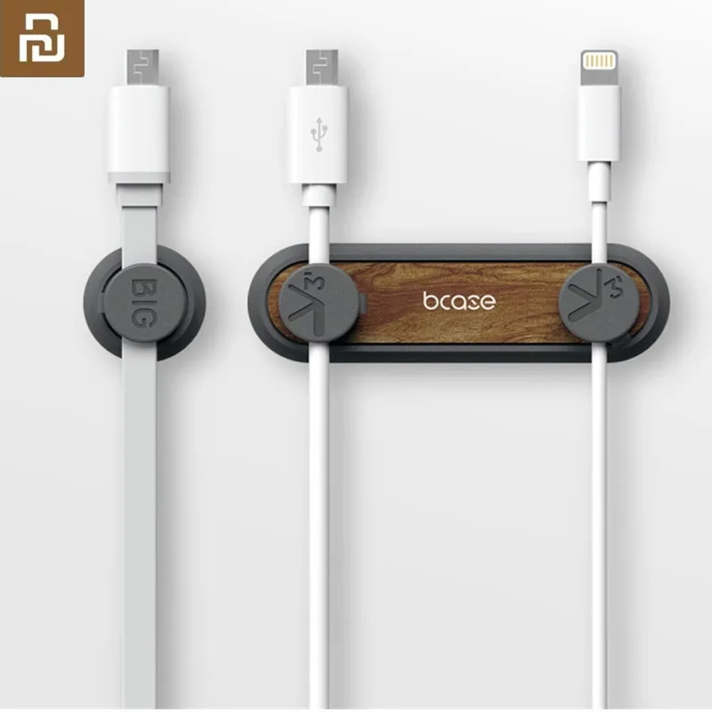 Горячий держатель кабеля с магнитным зажимом Youpin Mijia Bcase TUP2 совместимый с практической основой с текстурой дерева для Xiaomi On.