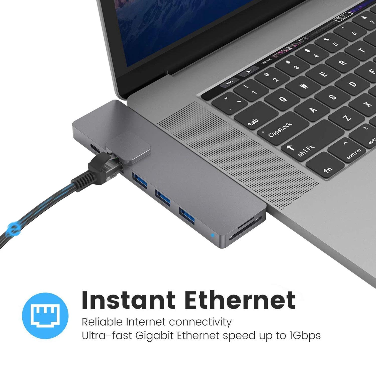 USB C Hub многопортовый адаптер типа Thunderbolt 3 Dock 4K HDMI совместимый RJ45 USB3.0 SD Reader 8в1