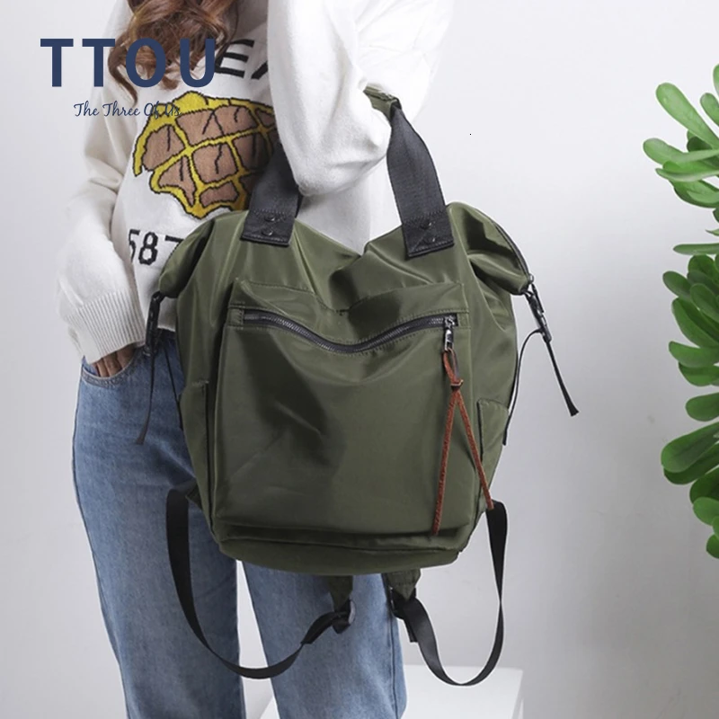 Повседневный нейлоновый водонепроницаемый рюкзак TTOU для женщин вместительные