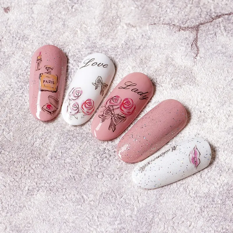 Nail Stickers on Nails Blooming Flower for Lavender Art Water Transfer Decals | Красота и здоровье