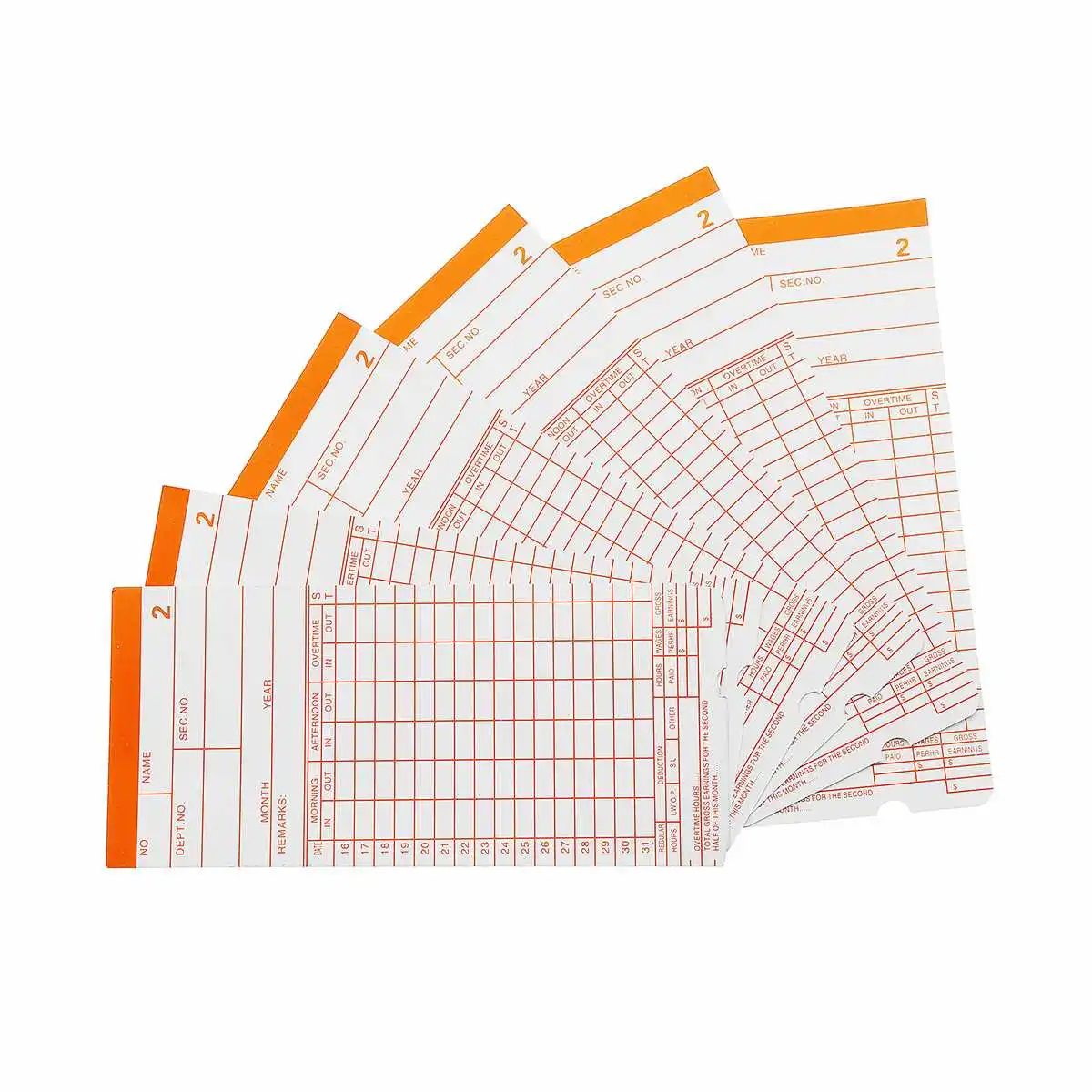 

90Pcs/lot Cards Monthly Time Clock Cards For Payroll Recorder Employee Attendance Timer Digital Time Clock Card Office Use