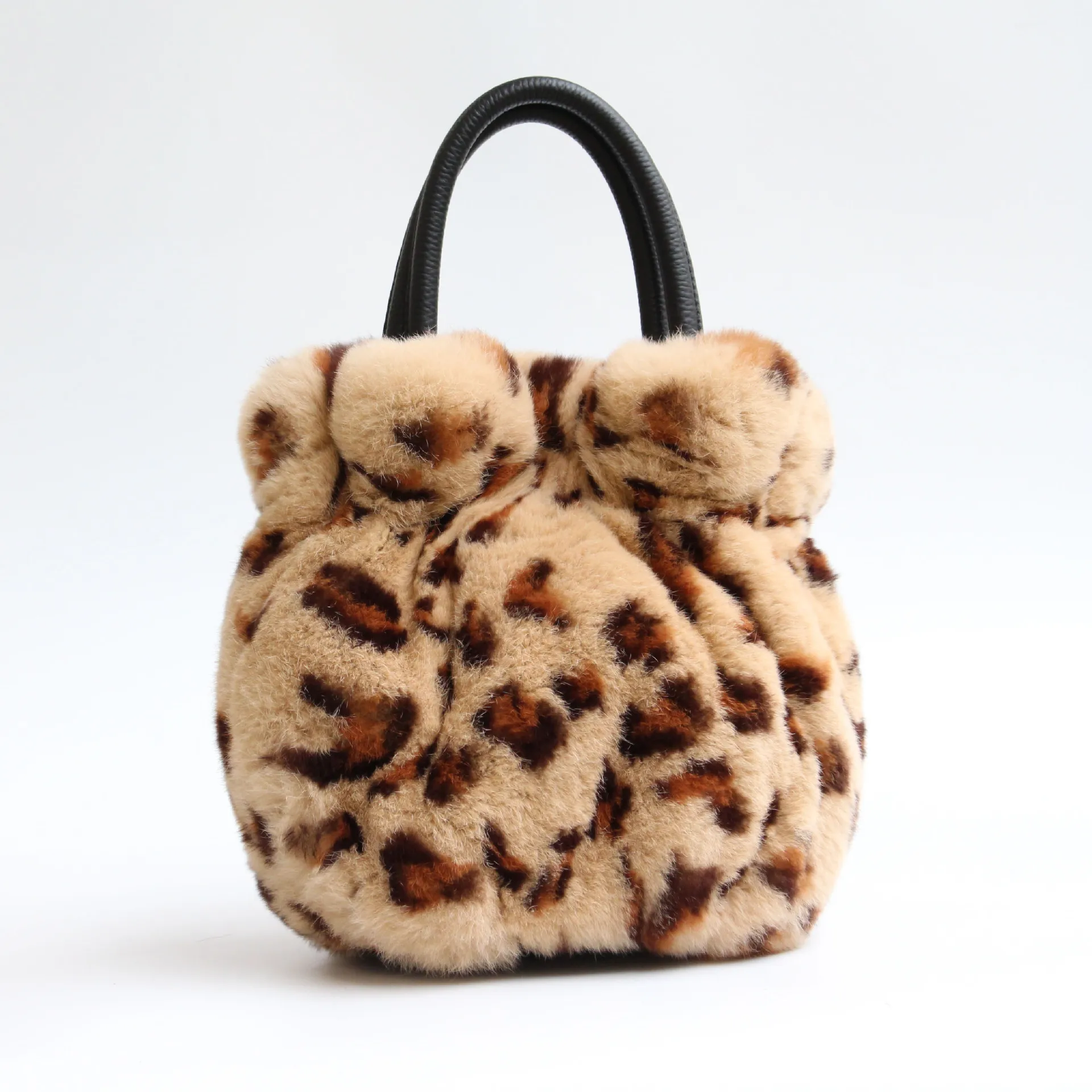 2021 New Arrival Real Rabbit Fur Bucket bag Fashion Winter High-Quality Genuine Rex Rabbit Fur Tote Bags Female Shoulder Bag