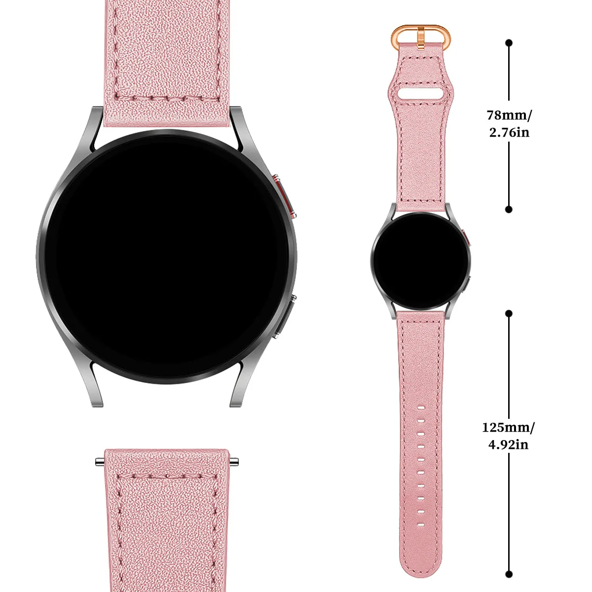 20mm Genuine Leather Strap Watchband For Samsung Galaxy watch 4 Classic 42mm 46mm  Galaxy Watch4/5 40mm 44mm Bracelet Belt Band enlarge
