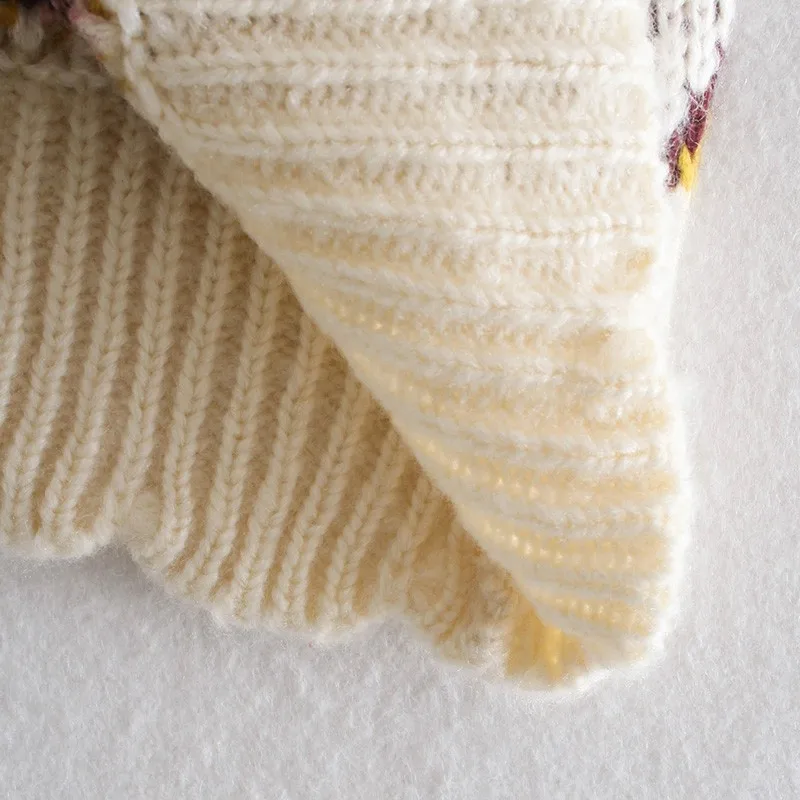 

Alldoke Women Knitted Flower Hollow Out Vest Jacket Spring O-neck Sleeveless Vintage Short Vest Coat Femme Casual Pullover Vest