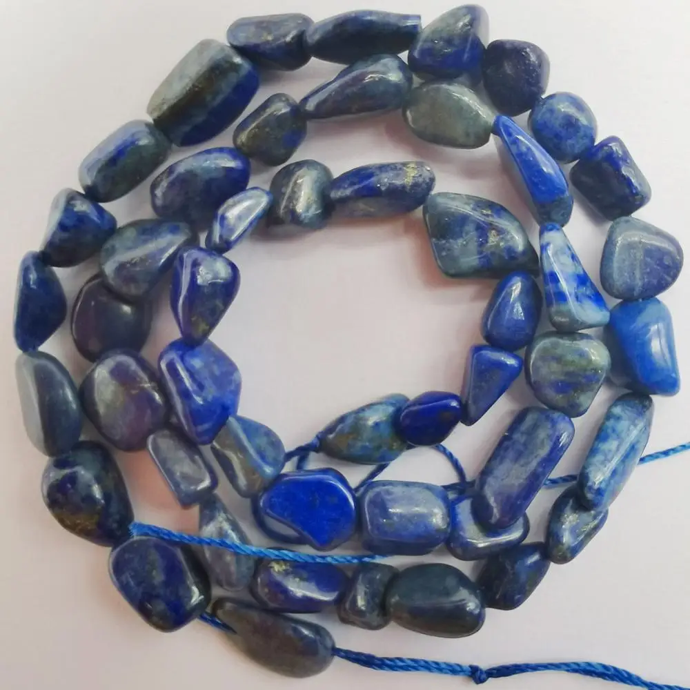 Бесплатная форма 5 7 мм Натуральная Лапис нить с каменными бусинами 16 дюймов