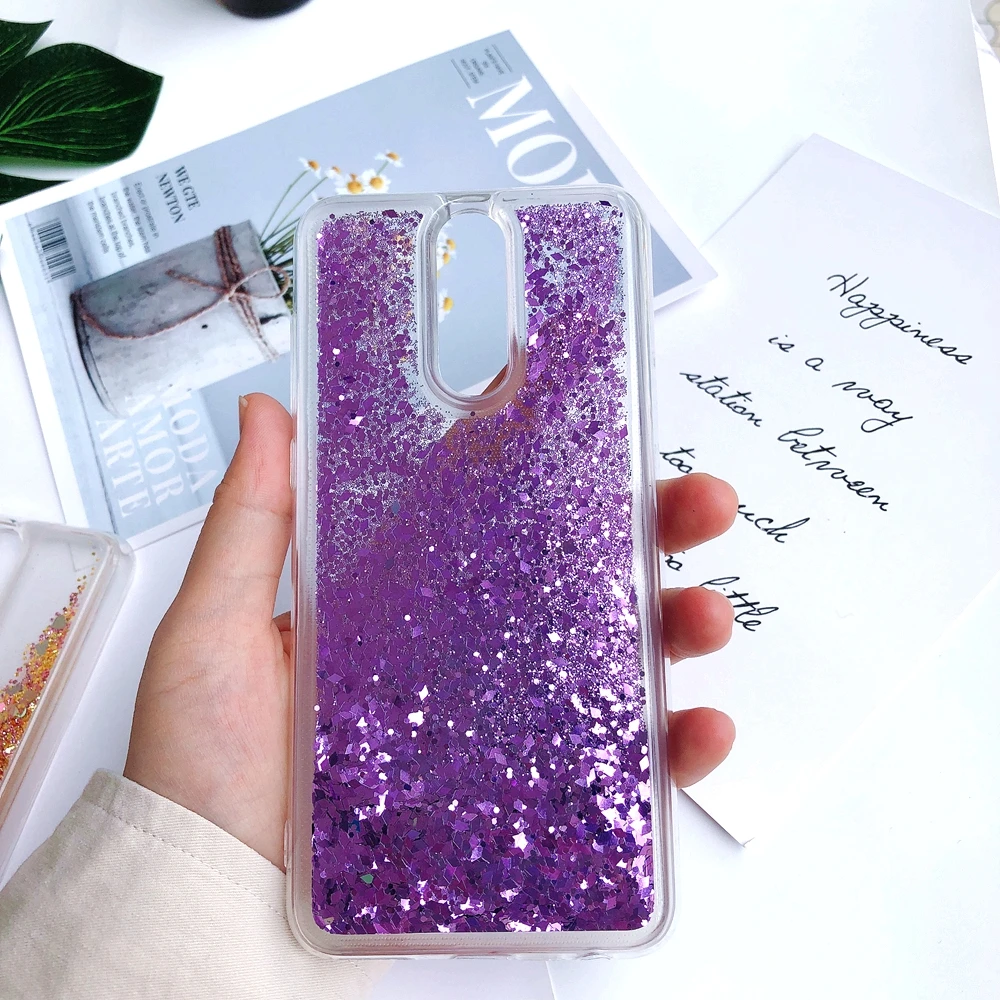Фиолетовый Чехол для OnePlus 7, 6, 6 T, чехол One Plus, 6 T, блестящий, жидкий, зыбучий песок, силиконовый чехол для Coque, OnePlus 7, 6, 6 T, 1+ 6 T, чехол для телефона, Capa - Цвет: Фиолетовый
