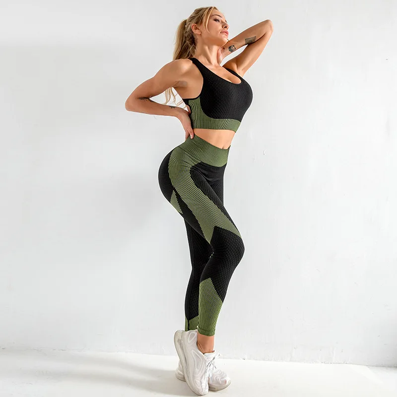 

Knitting Fitness Leggings Women Stripe Bubble Buttocks Gym Push Up Legging Peach Buttocks Workout Pants Breathable Yoga Leggings
