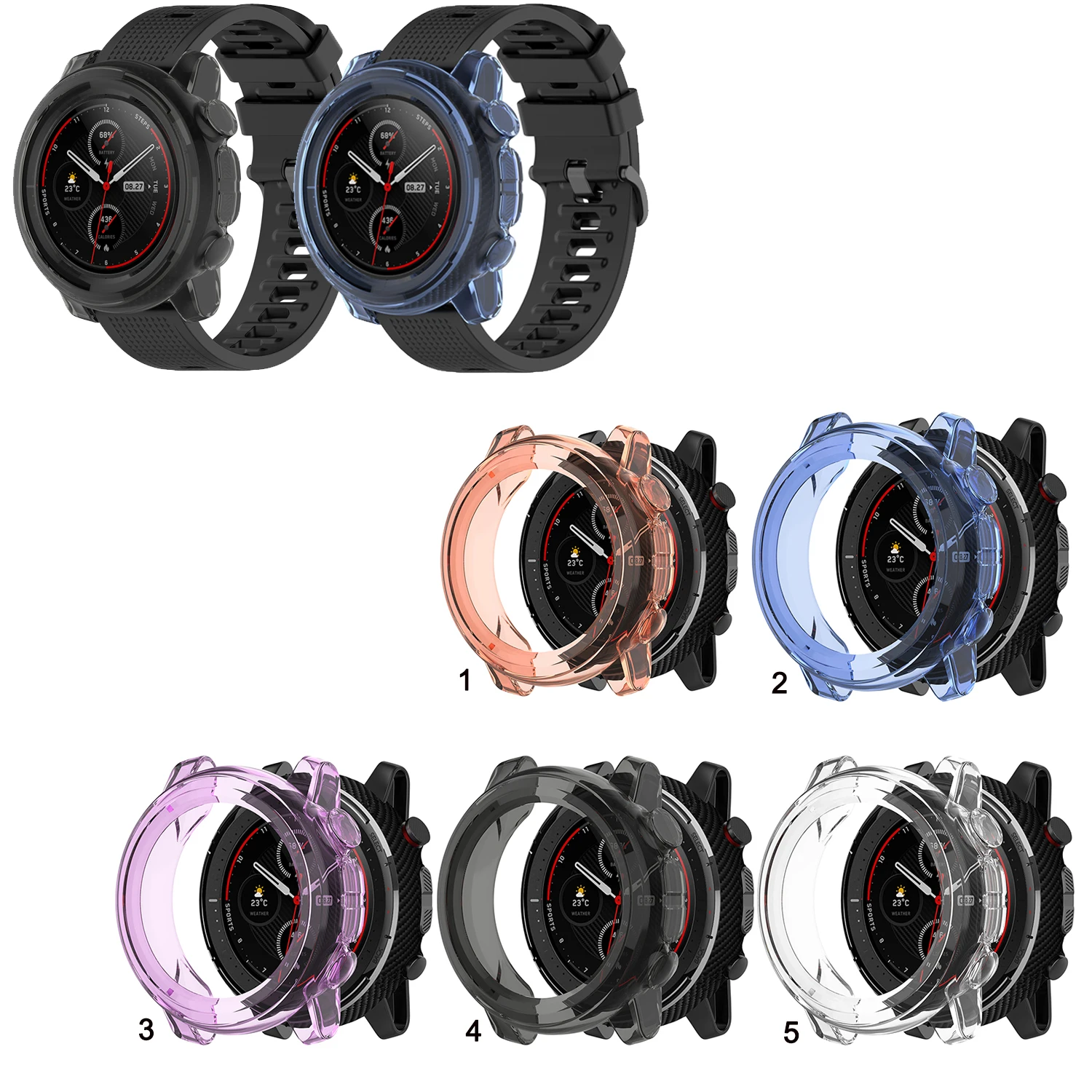 

Прозрачный защитный чехол из ТПУ для Huami Amazfit Stratos 3