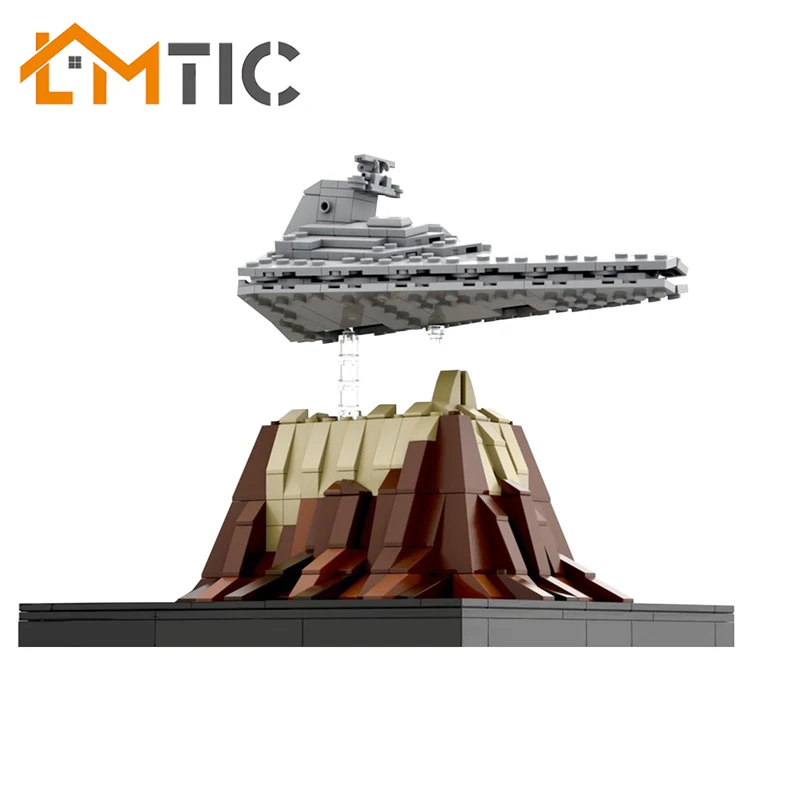 BuildMoc 47569 Star Cruise Ship Wars Mini The Empire Over Jedha City Building Blocks креативные игрушки Diy для