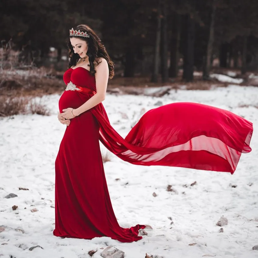 Платье для беременных с плащом без Плеч длинное платье фотосъемки элегантное