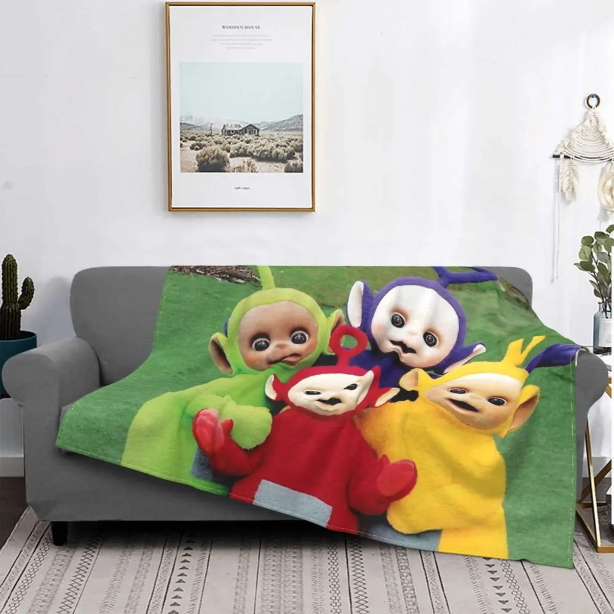 

Teletubbies Baby Blanket Bedspread Bed Plaid Duvets Muslin Plaid Fleece Blanket Home Textile Luxury