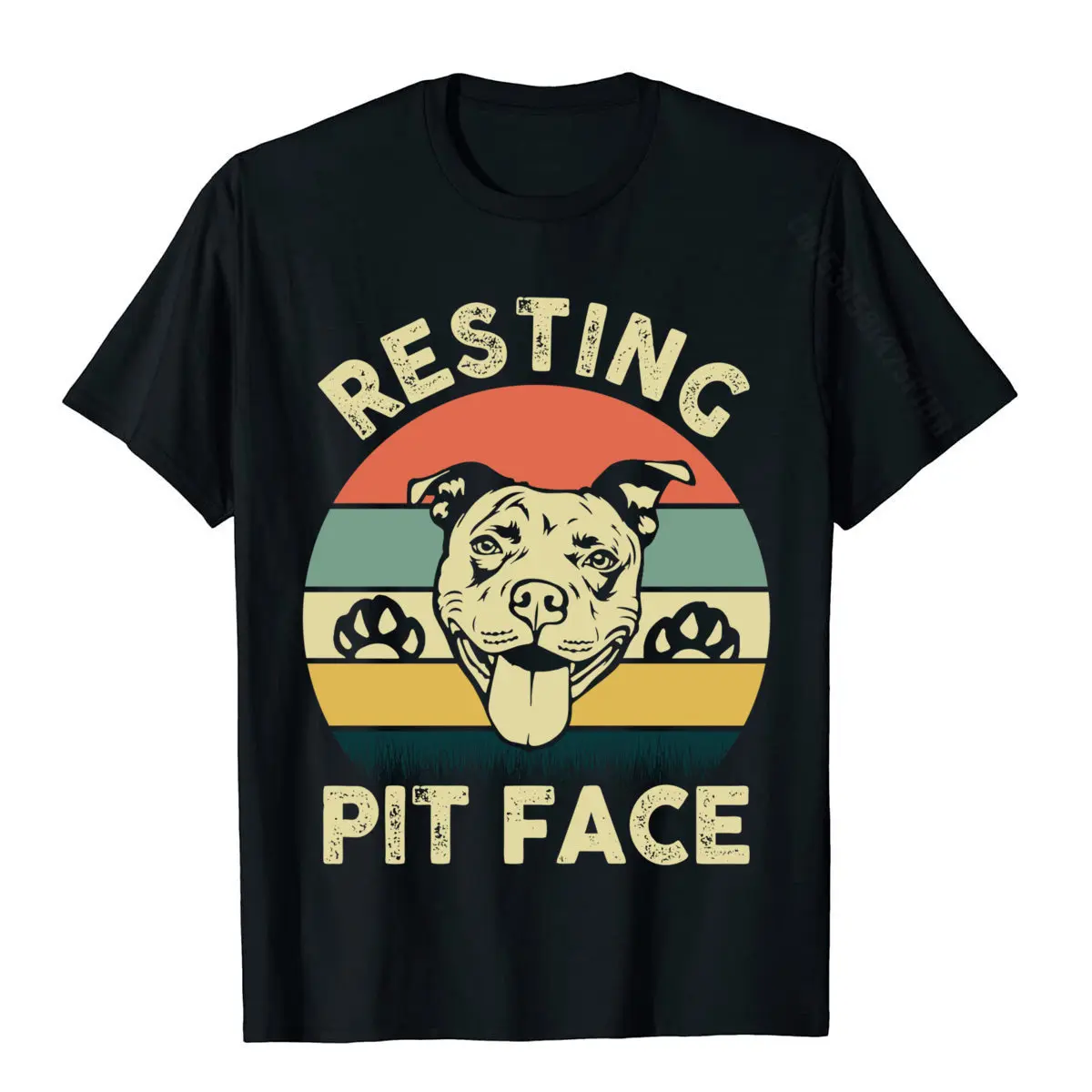 Funny Dog Pitbull Resting Pit Face, Pitbull Lover Gift Sweatshirt Tops Shirt Brand New Comics Cotton Men's Top T-Shirts Funny