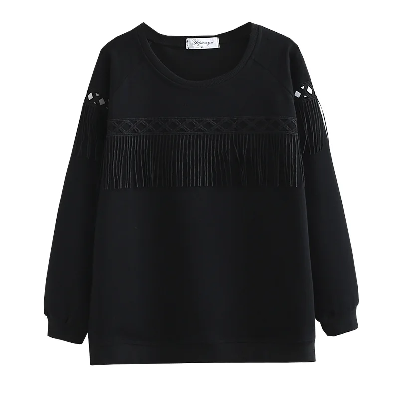 Женская однотонная Толстовка свободного покроя с длинным рукавом |