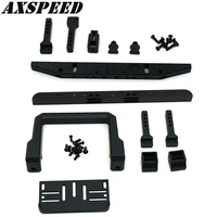 axspeed rc car bumper metal front rear bumper kit with screws winch mount for 110 traxxas trx4 grc rc crawler car parts