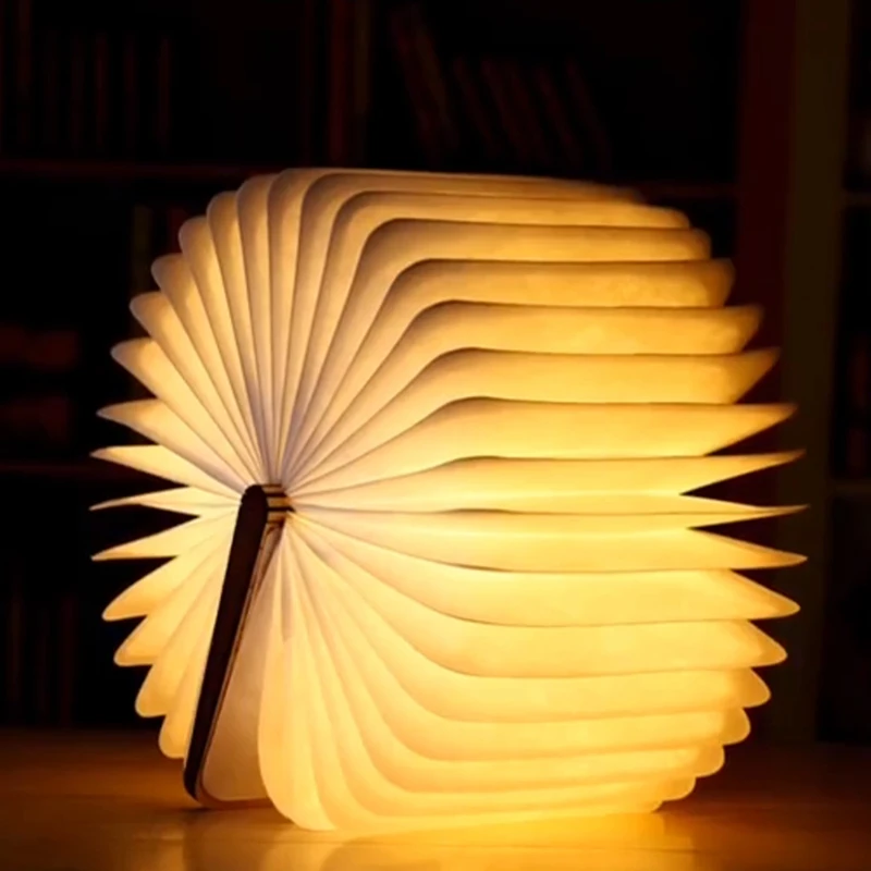 

Portable Folding Wooden Led Book Light Usb Charging Magnetic Creative Gift Night Light Home Decoration