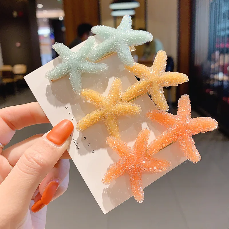 Заколки для волос девочек ювелирные изделия заколки с морской звездой Корейская