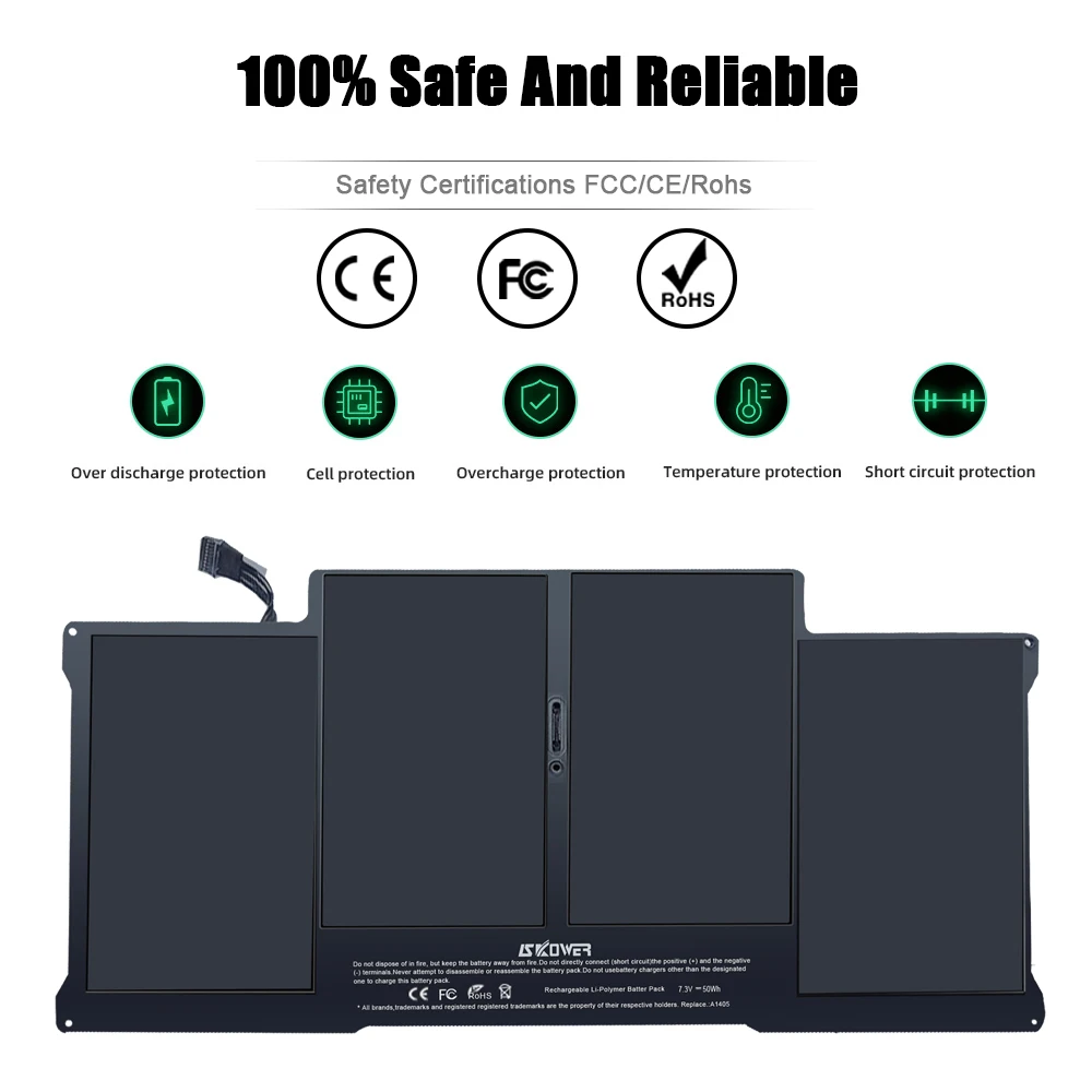 Аккумулятор для ноутбука SKOWER Apple Macbook Air 11 13 дюймов A1466 A1370 A1369 A1465 ноутбук A1375 A1406 A1405