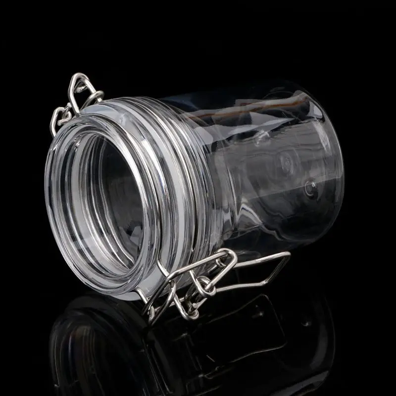 Пластиковая круглая Зажимная банка для хранения 450 мл с герметичной крышкой | Дом