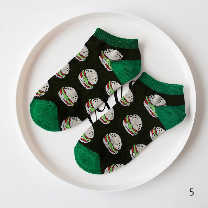Носки женские Короткие хлопковые с принтом фруктов 1 пара | Женская одежда