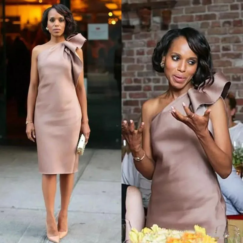 Модное платье на одно плечо для матери невесты 2019 Короткие Свадебные Платья До