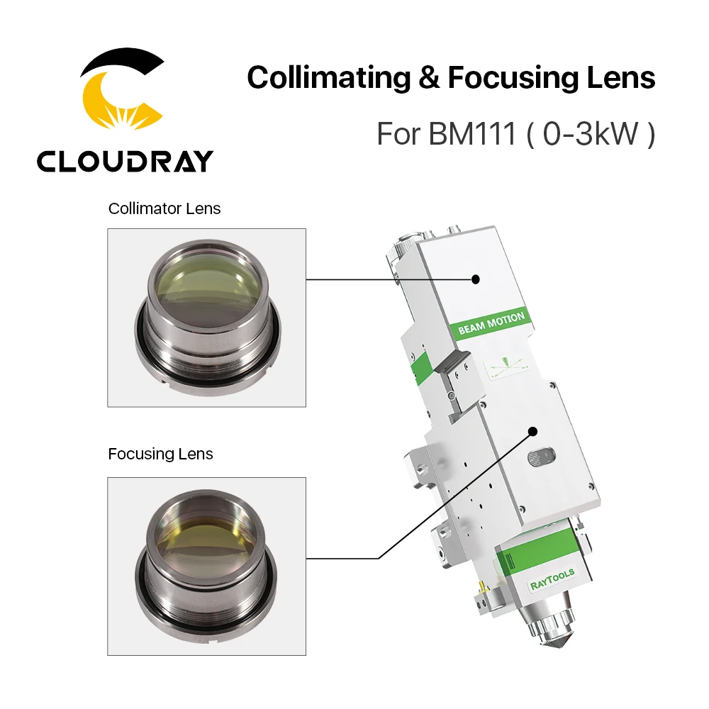 Cloudray BM111 0-3KW Collimating & Focusing Lens D30 F100 F125mm with Holder for Raytools Laser Cutting Head | Инструменты