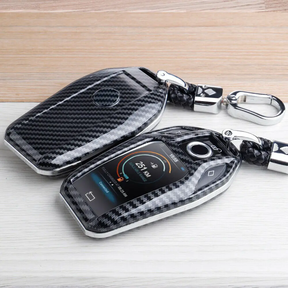 

Carbon Fiber Car Smart Key Fob Case Bag Box Cover Holder Fit For BMW G30 G11 G12 X3 X4 X5 X7 Keyfob Shell Accessories