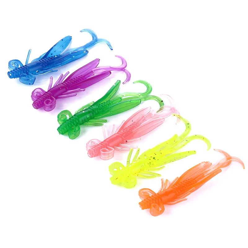 10 шт./лот Мягкая приманка искусственная мягкая рыболовная в форме креветки