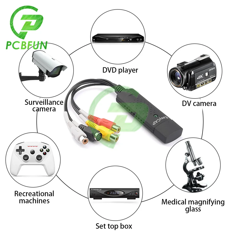 USB 2 0 Easycap Capture 1-канальный видео ТВ DVD VHS аудио ПК Захват адаптер карта тв DVR
