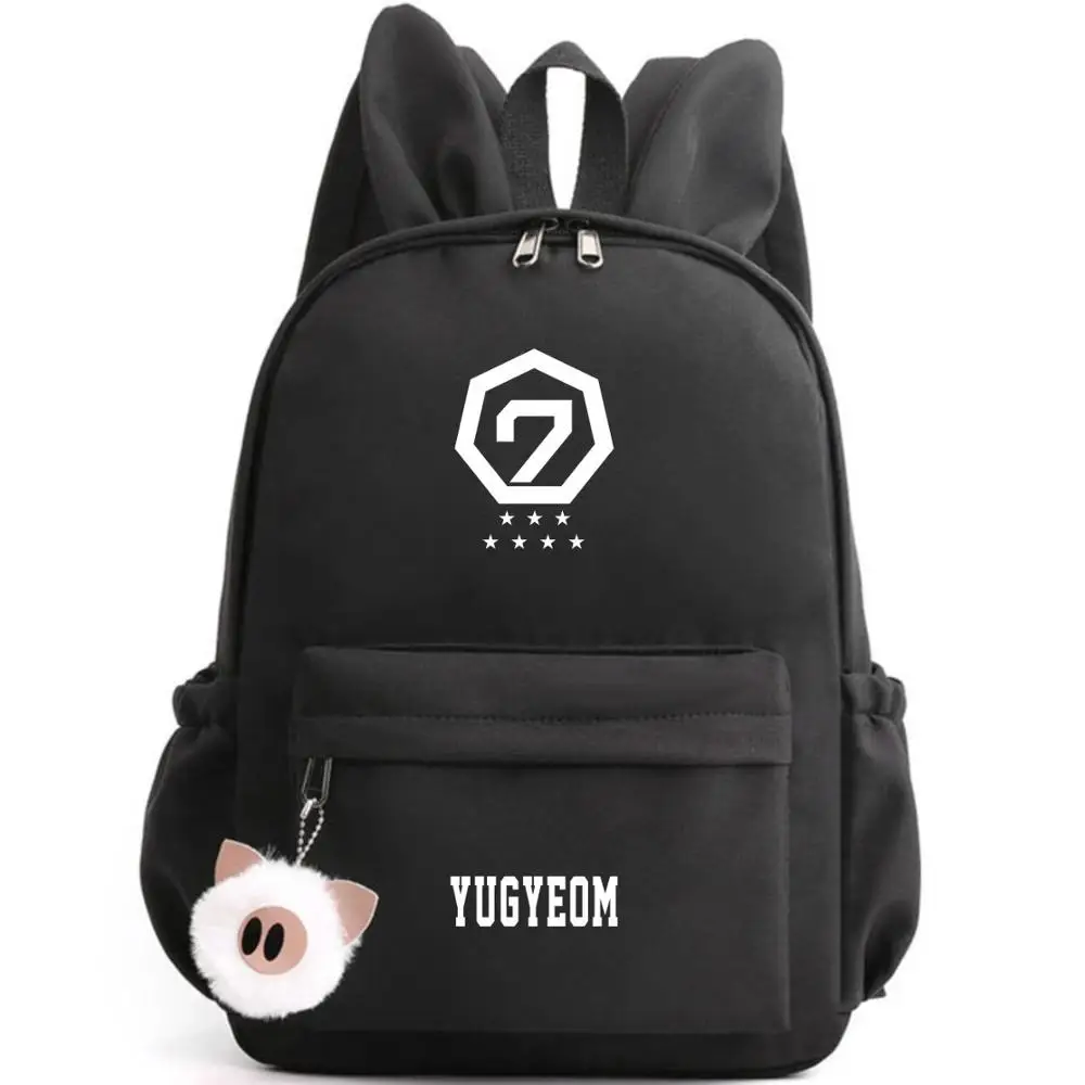 GOT7 еще 7 Jinyong Джексон Рюкзак Школьные сумки черный розовый синий Mochila дорожные