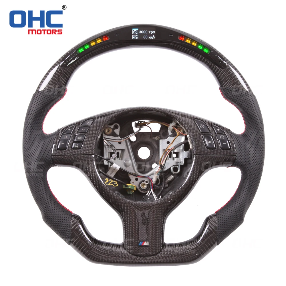 

100% Real Carbon Fiber LED Peformance steering wheel compatible for BM-W E46 M3 3 Series