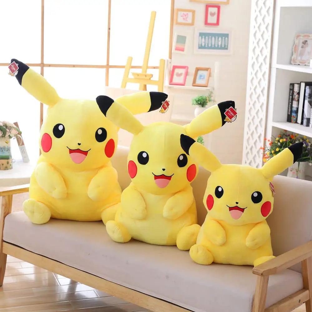 

Super Size Pikachued Plush Doll Cute Japan Anime Cartoon Pillow Yellow Elf Stuffed Toy Decoration Christmas Gift For children