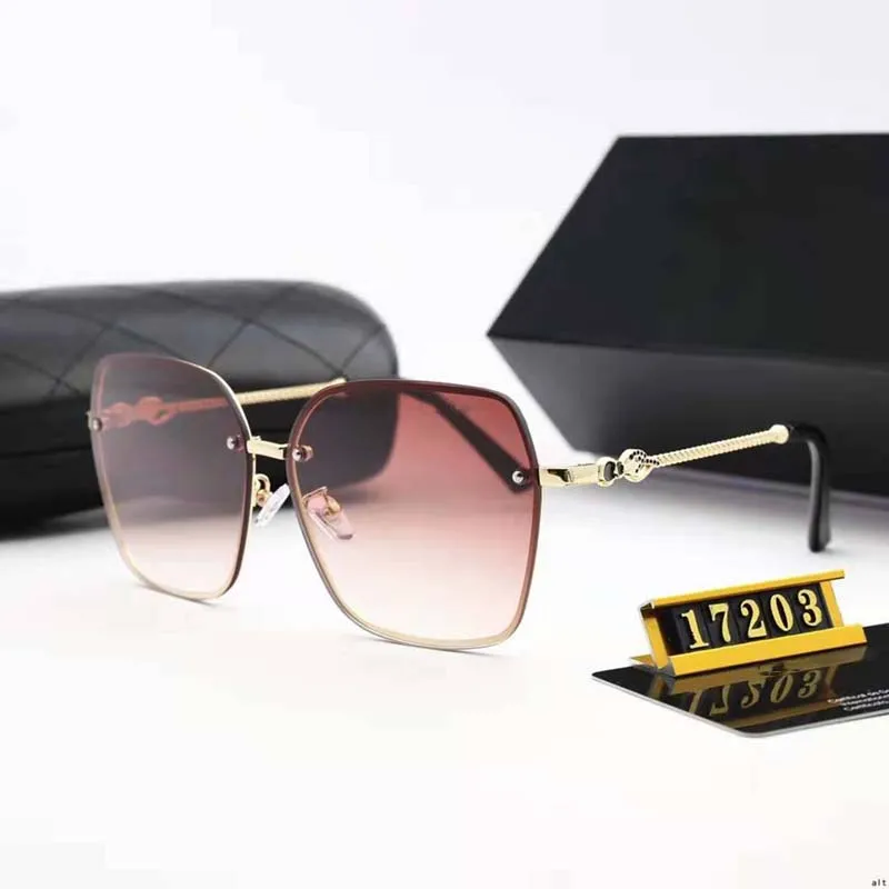 

2021 New Brand Designer Square Sunglasses Women Rimless Fashion Metal Rimless Gradient Lens Sunglasses/Original Logo