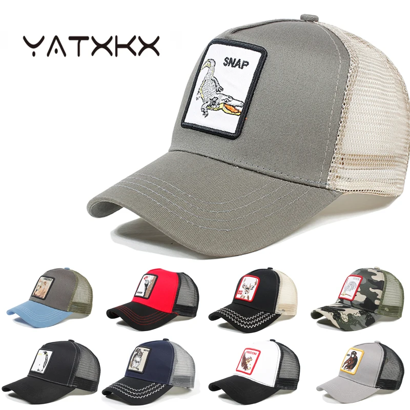 

[YaTxKx] Sun Hats Embroidery Animal Baseball Cap Anime Trucker Hats For Men Caps For Women Dad Hat Net Snapback Casquette Bone