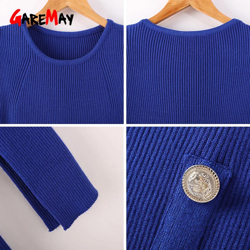 Зимнее вязаное длинное платье на пуговицах женские платья с длинным рукавом