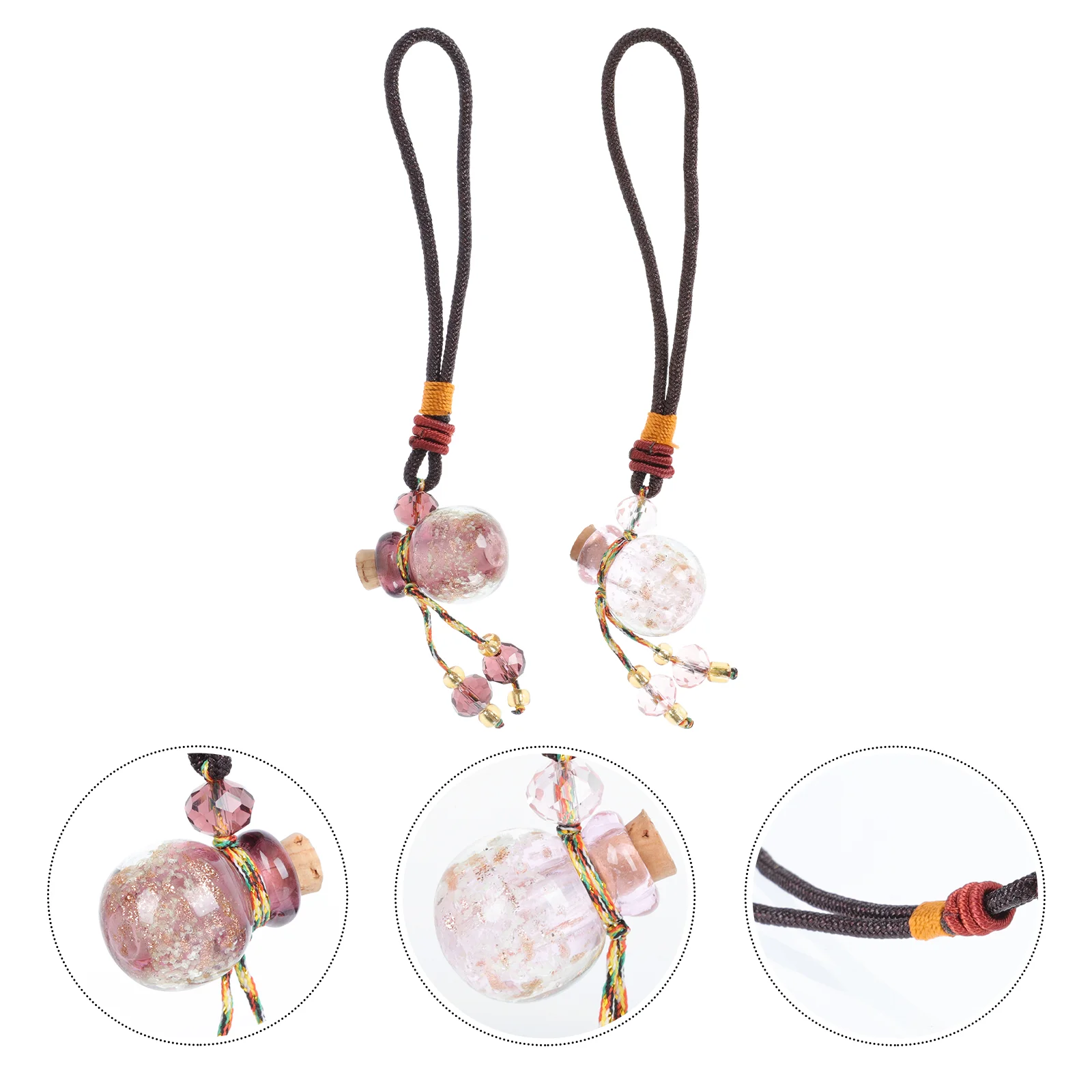 

2 шт. ювелирные стеклянные подвески, ожерелья с бутылкой эфирного масла, подвески, украшения для автомобиля