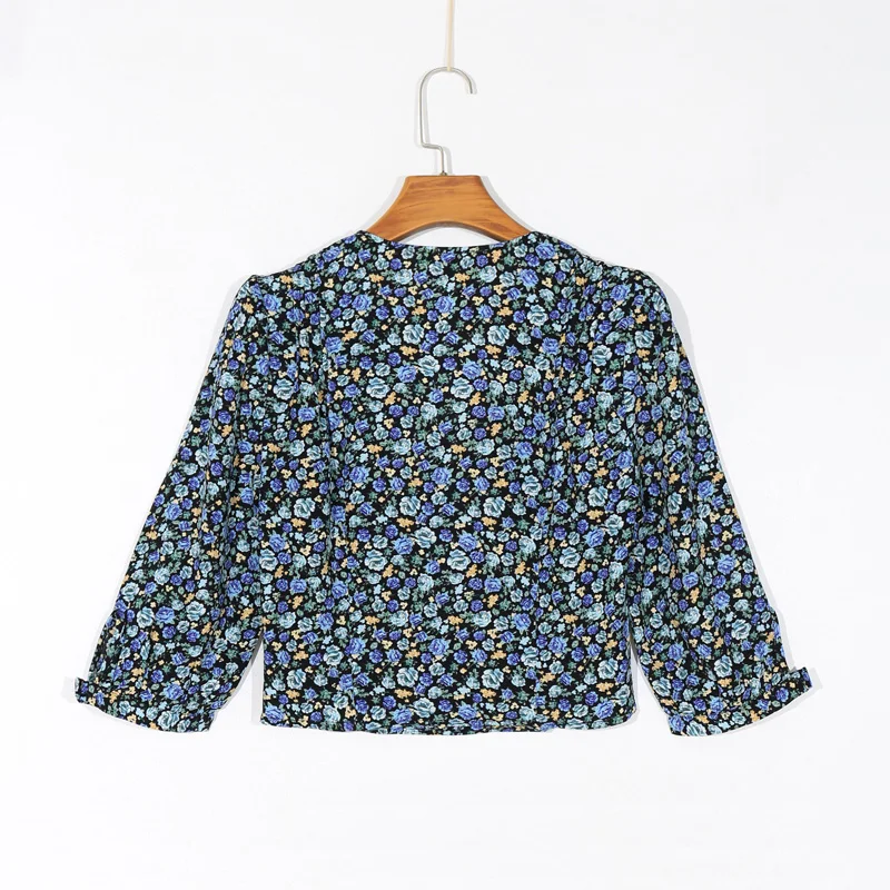

Summer women's shirt casual flower print shirt