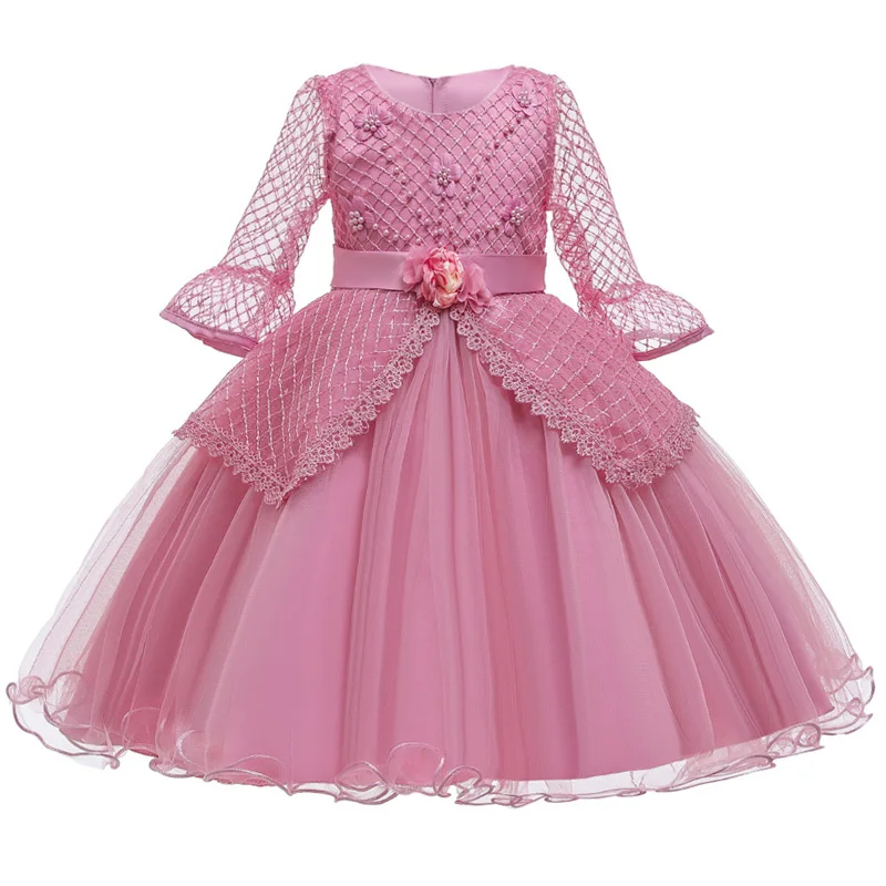 Цветочное платье для девочки свадьбы подружки невесты с лепестками выступлений