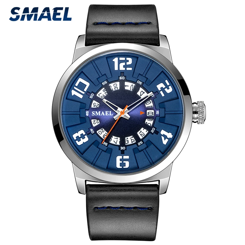 Часы наручные SMAEL Мужские кварцевые спортивные модные повседневные водонепроницаемые в стиле милитари с
