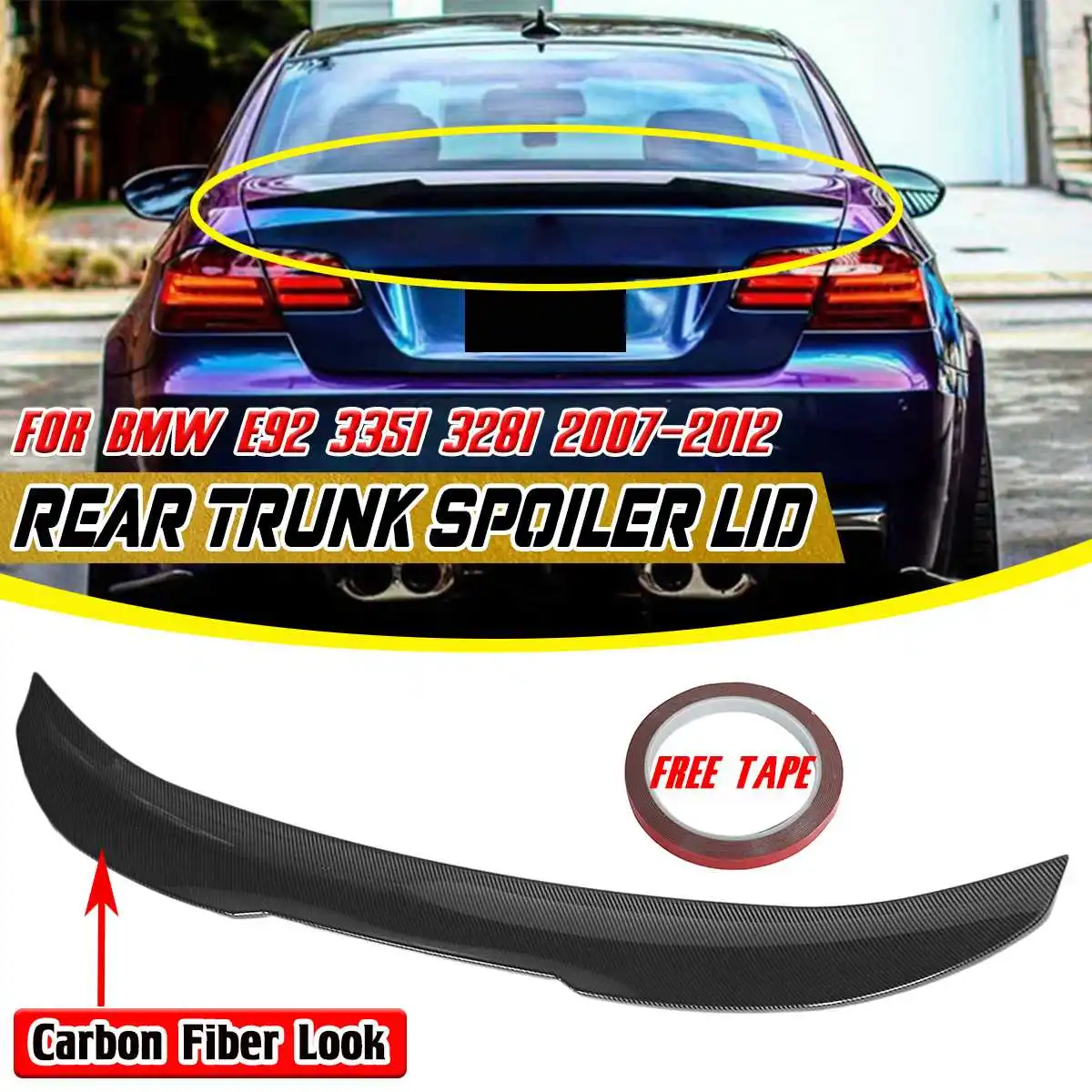 

Автомобильный задний спойлер ABS PSM для BMW E92 335i 328i 2007-2012