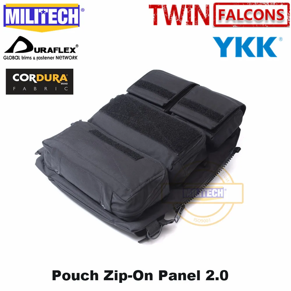 Black MILITECH Crye CP 2,0 на молнии сумка панель платформа для JPC CPC AVS Военная молния пакет TWINFALCONS TW 500D Delustered Cordura - Цвет: Black