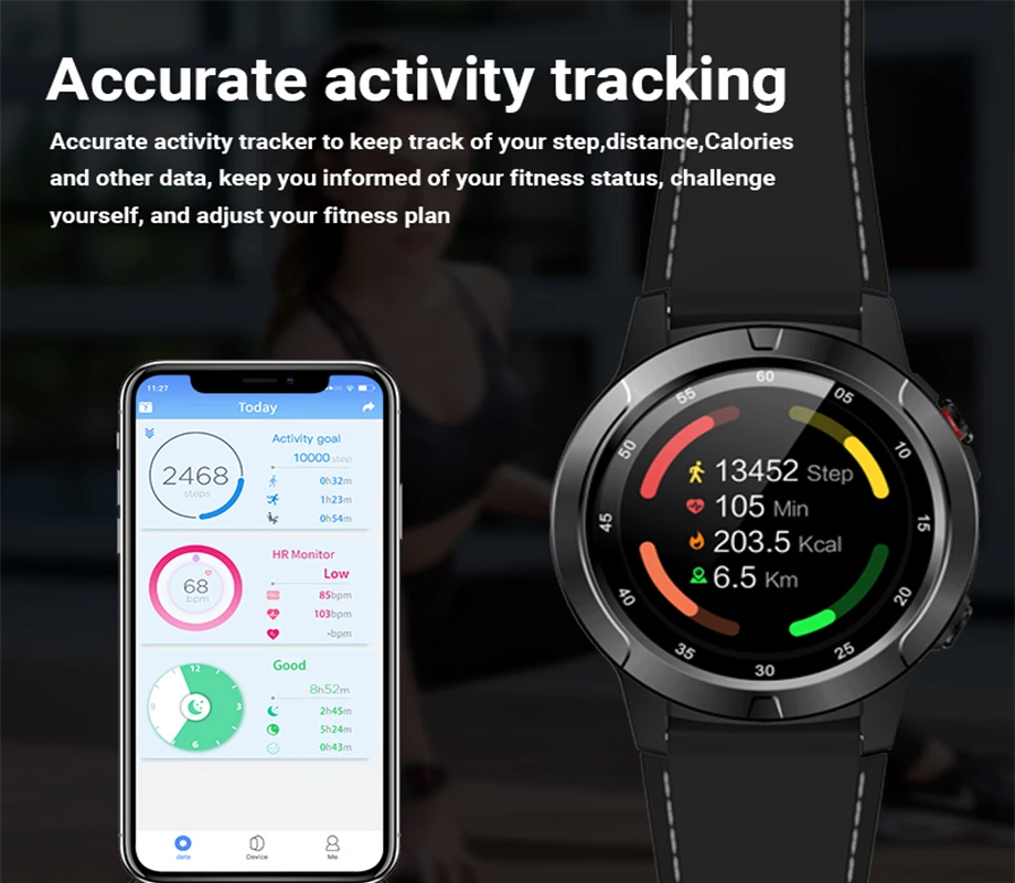 Vorke VM2 Смарт-часы gps Bluetooth Смарт-браслет монитор сердечного ритма вызов сообщение напоминание музыкальный плеер несколько видов спорта IP67