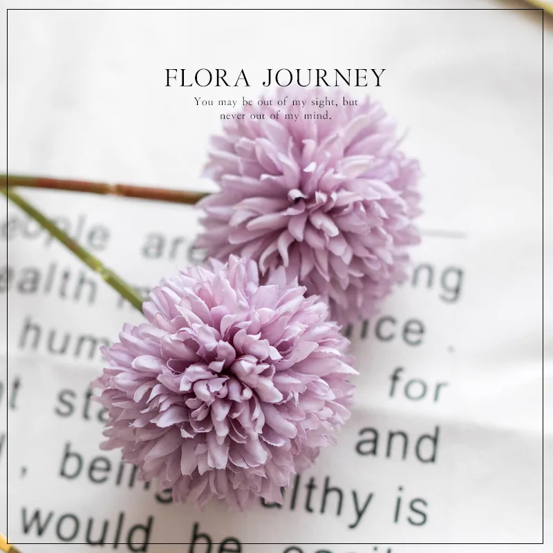 

3 Pcs Artificial Flowers Dandelion Small Ball Chrysanthemum Living Room Desk Home Decoration Potted Simulation Silk Fake Flowers