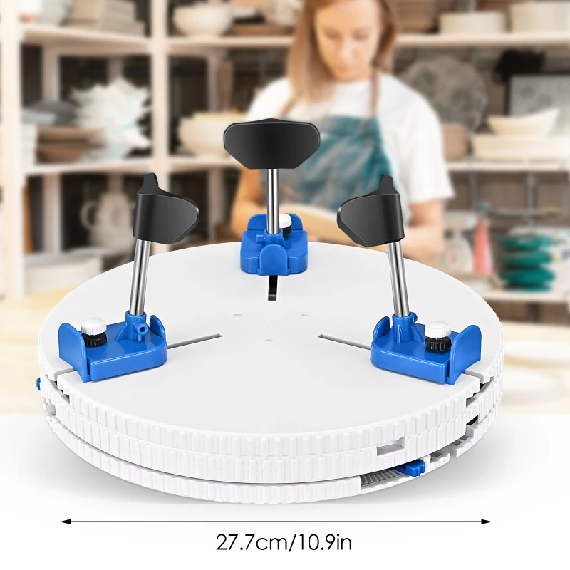 

Plastic Round Plate Adjustable Pottery Ceramic Raw Vase Bowl Cup Repair Holder Clip Re-centering And Holding Pottery Tools