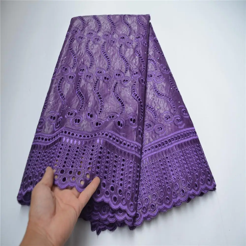

African Lace Fabrics 2020 High Quality African Bazin Riche Fabric with Brode Royal Blue Punch Cotton Lace Fabric 5 Yards/Lot
