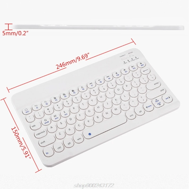 

Backlit Bluetooth Wireless Keyboard Slim Retro Round Keycap Universal for PC Laptop Phone Gaming M17 21 Dropship
